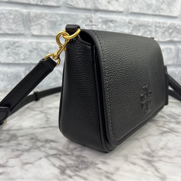 Tory Burch Thea Flap Crossbody In Black - Picture 3 of 11